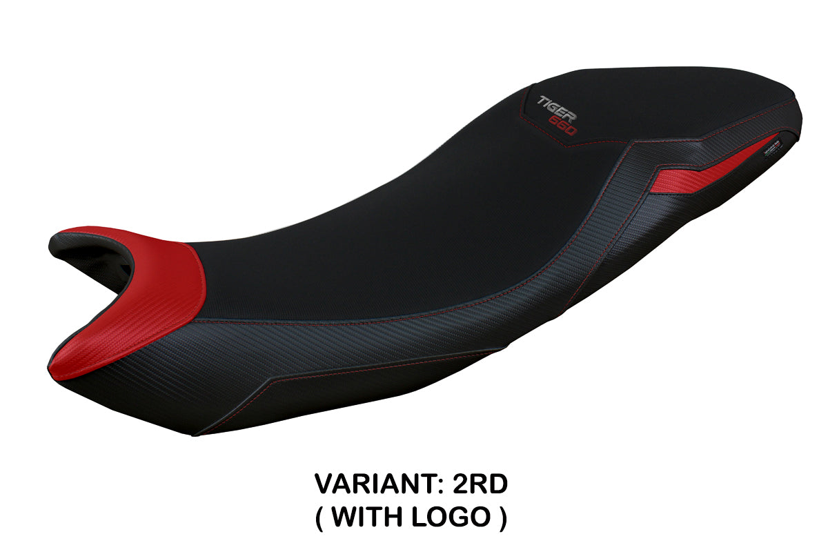 Triumph Tiger 660 2021-2025 Seat Cover Tappezzeria Italia in Red and Black