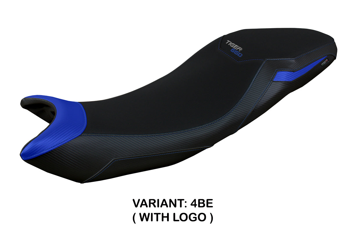 Triumph Tiger 660 2021-2025 Seat Cover Tappezzeria Italia in Blue and Black