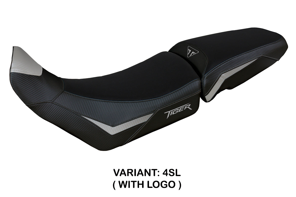 Triumph Tiger 900 2020-2023 Seat Cover Tappezzeria Italia in Silver and Black