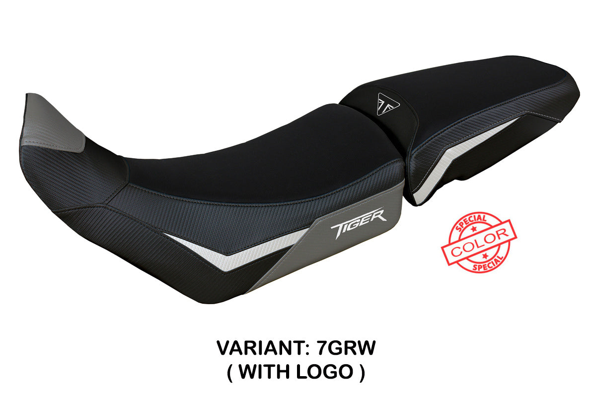 Triumph Tiger 900 2020-2023 Seat Cover Tappezzeria Italia in Grey White and Black