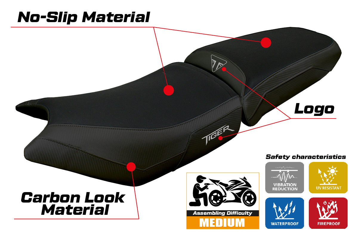 Triumph Tiger 900 2024 Seat Cover Tappezzeria Black