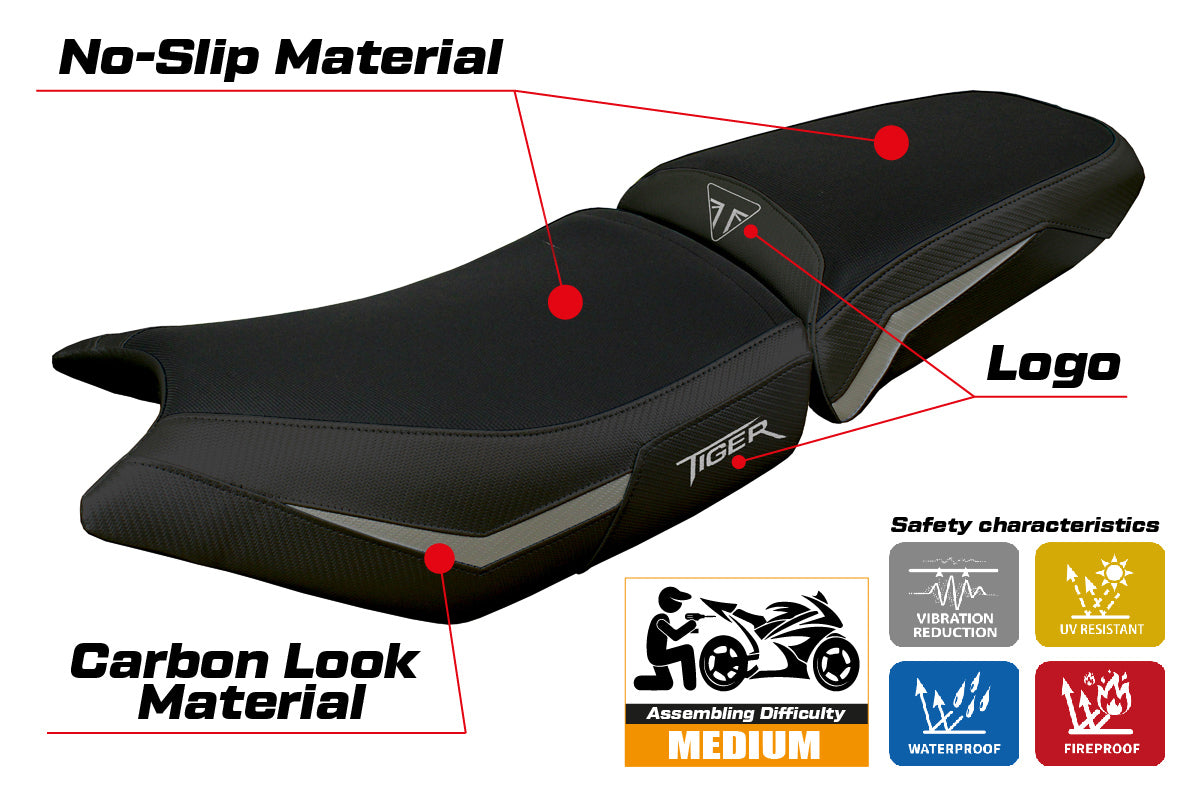Triumph Tiger 900 2024 Seat Cover Tappezzeria Grey Black