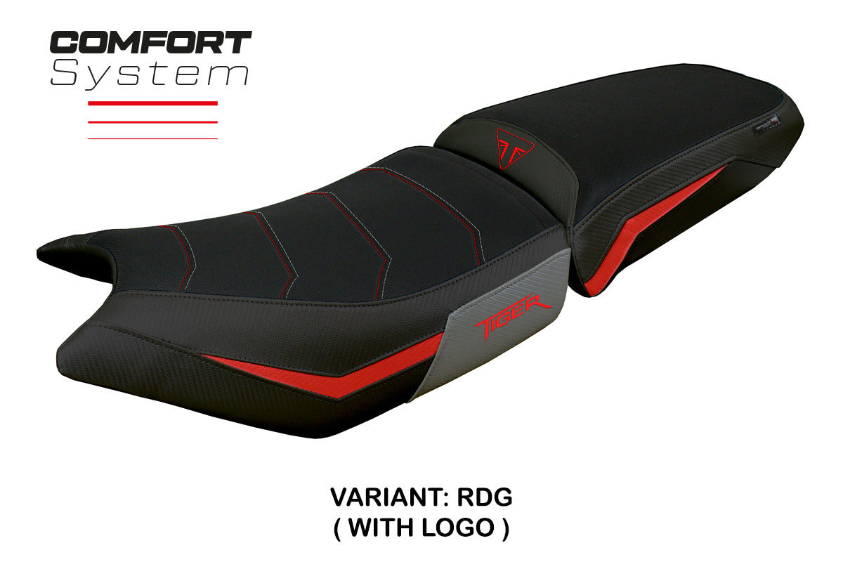 Triumph Tiger 900 2024 Seat Cover Tappezzeria Comfort Red Grey Black