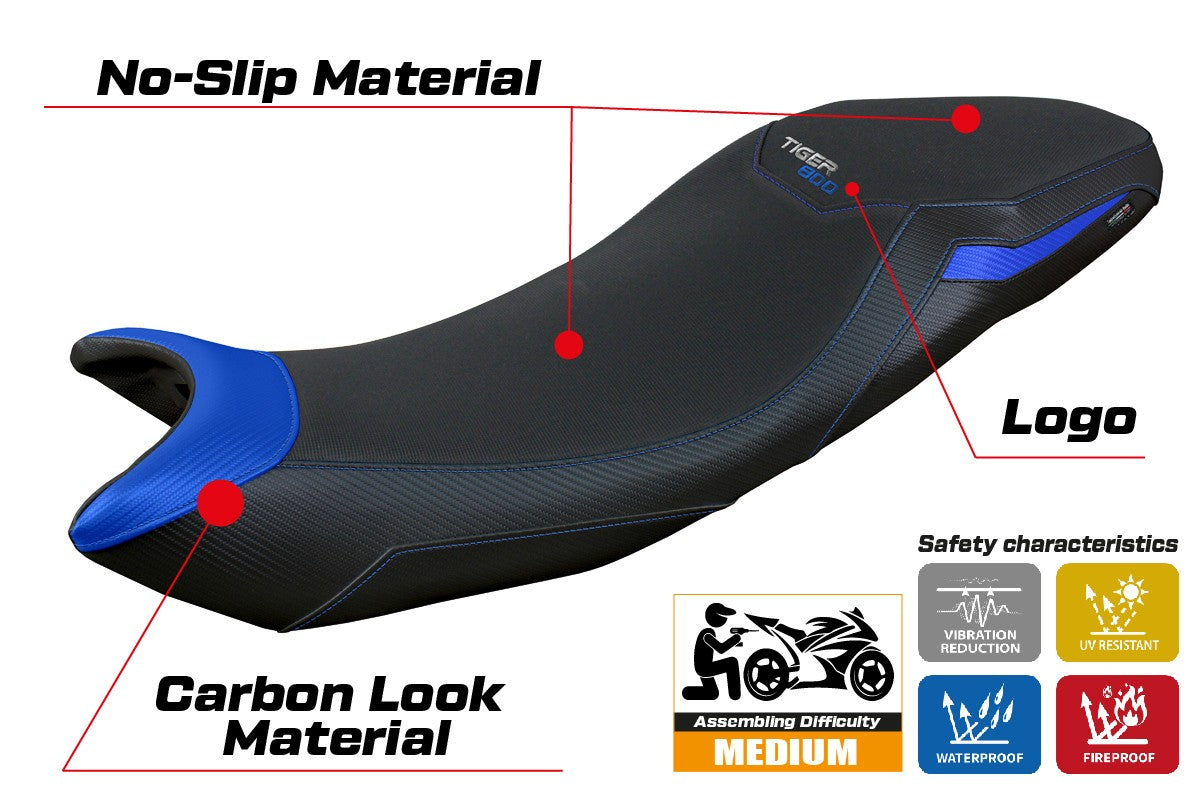 Triumph Tiger Sport 800 2025 Seat Cover Tappezzeria Blue Black