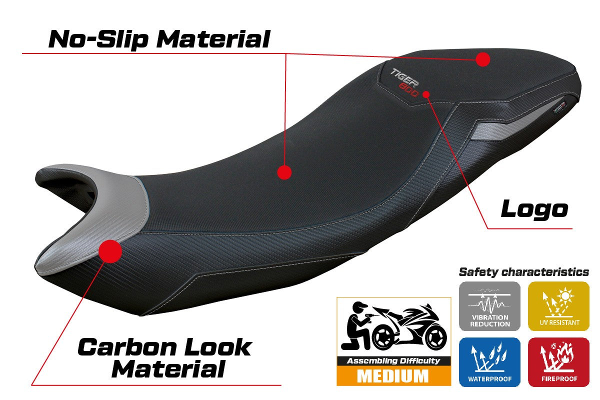 Triumph Tiger Sport 800 2025 Seat Cover Tappezzeria Grey Black