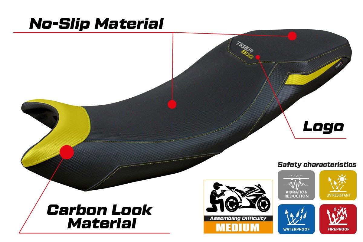 Triumph Tiger Sport 800 2025 Seat Cover Tappezzeria Yellow Black