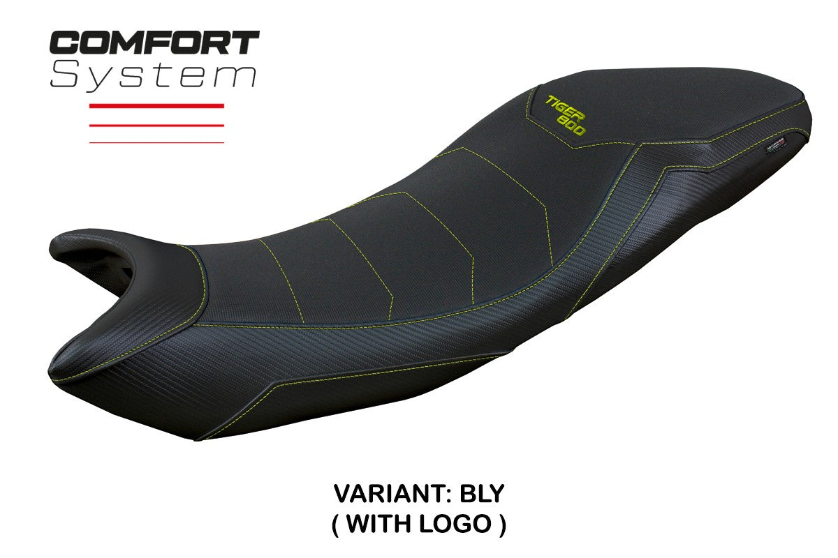 Triumph Tiger Sport 800 2025 Seat Cover Tappezzeria Comfort Black Yellow Fluo