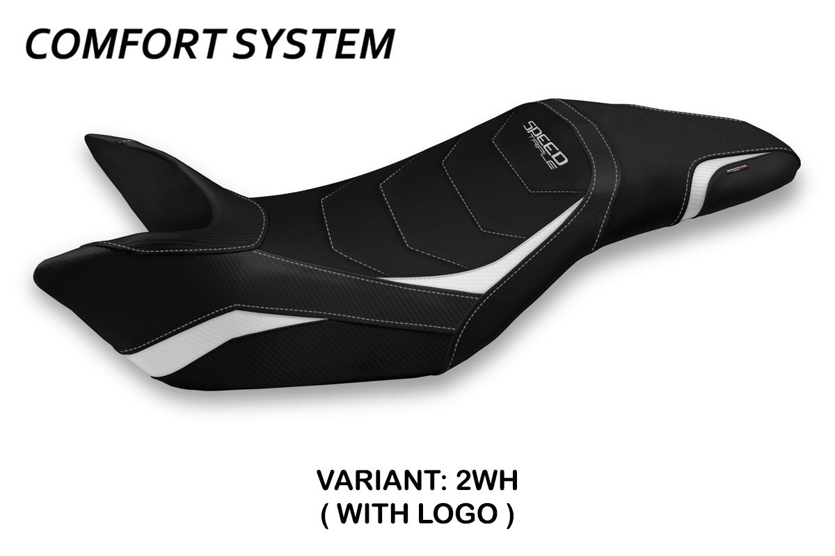 Triumph Speed Triple 2011-2015 Seat Cover Tappezzeria Italia Comfort in White