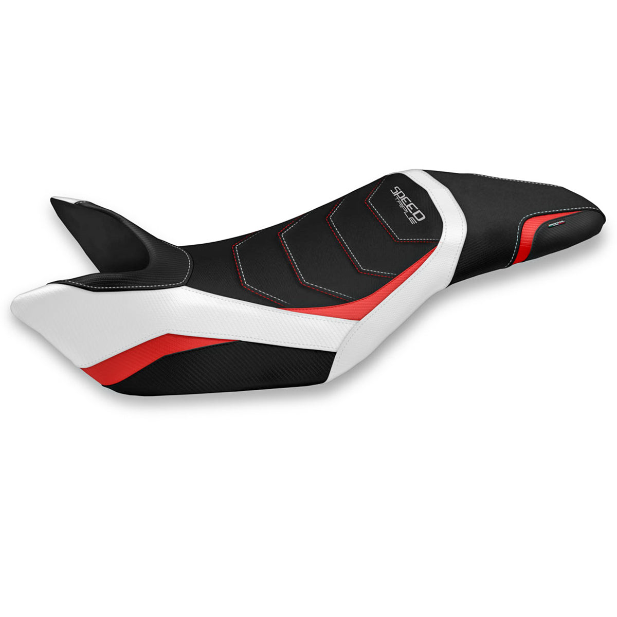 Triumph Speed Triple 2011-2015 Seat Cover Tappezzeria Italia Comfort in White and Red
