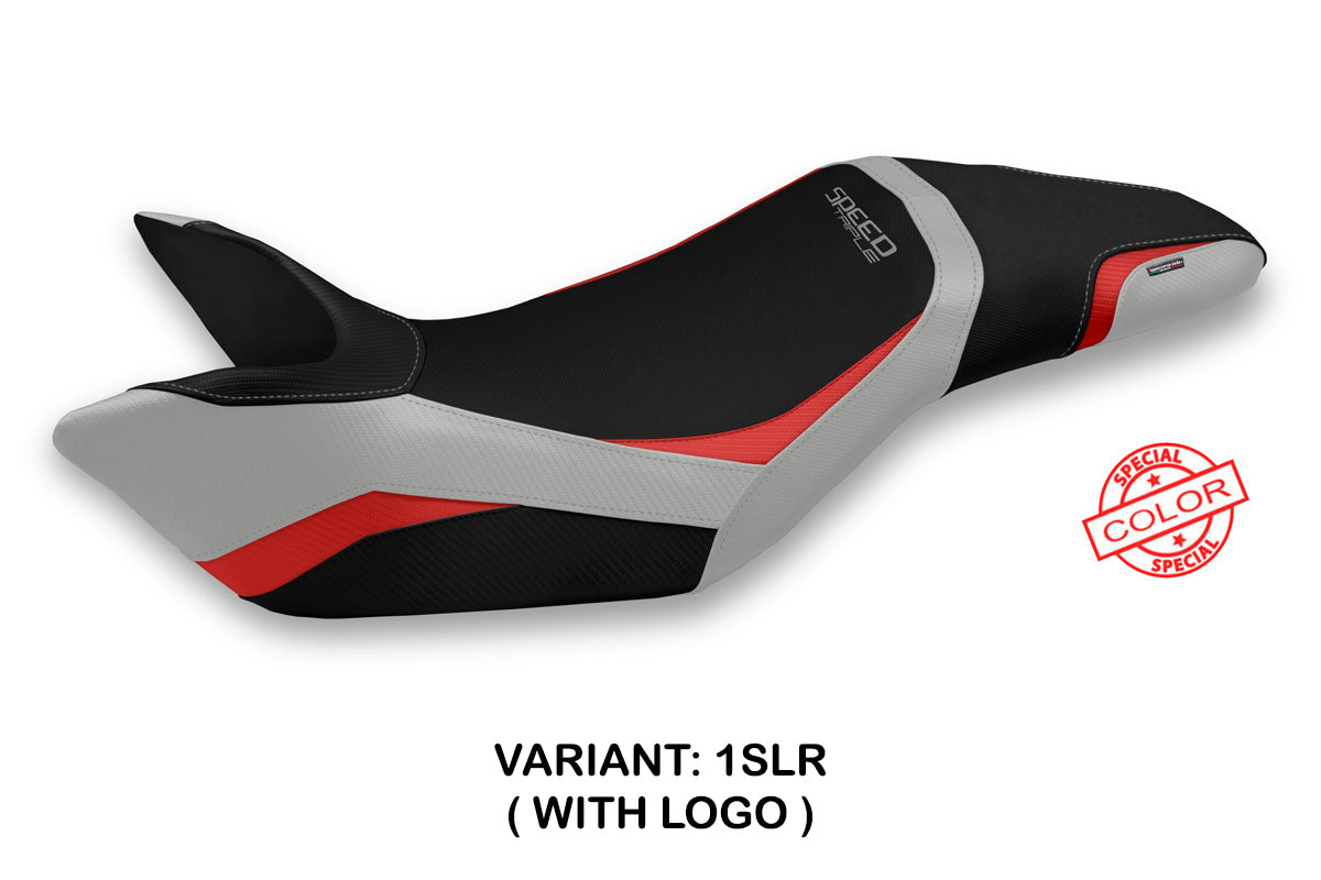 Triumph Speed Triple 2011-2015 Seat Cover Tappezzeria Italia in Silver and Red