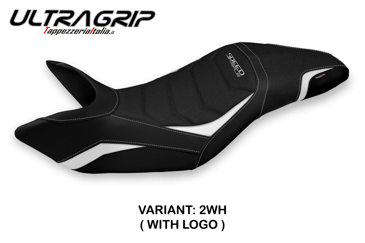 Triumph Speed Triple 2011-2015 Seat Cover Tappezzeria Italia Ultragrip in White