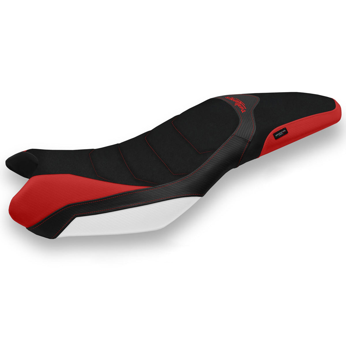 Triumph Street Triple 675 2013-2016 Seat Cover Tappezzeria Italia Ultragrip in Red and White