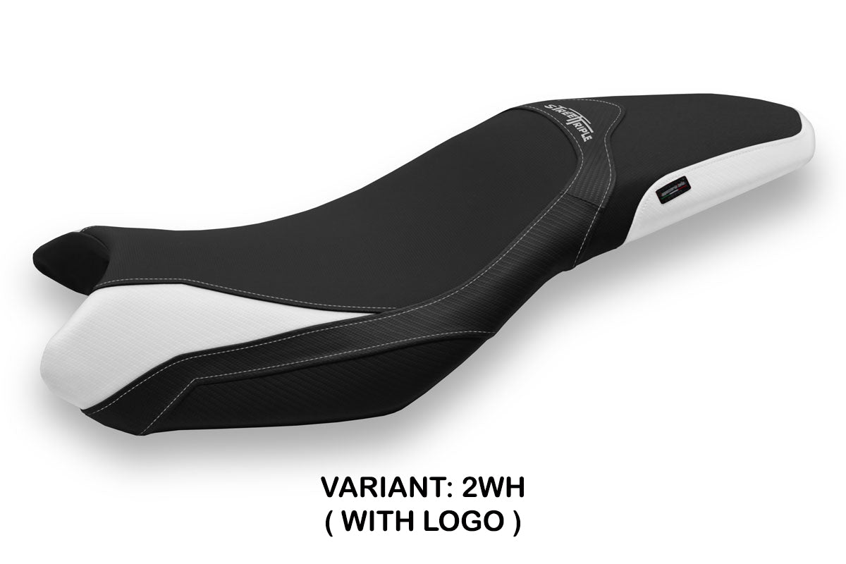 Triumph Street Triple 675 2013-2016 Seat Cover Tappezzeria Italia in White and Black