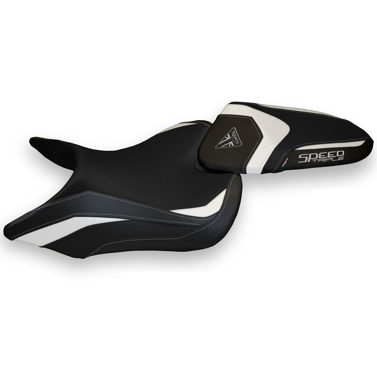 Triumph Speed Triple 2016-2021 Seat Cover Tappezzeria Italia in White Black