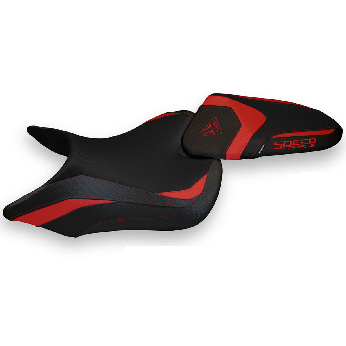 Triumph Speed Triple 2016-2021 Seat Cover Tappezzeria Italia in Red and Black