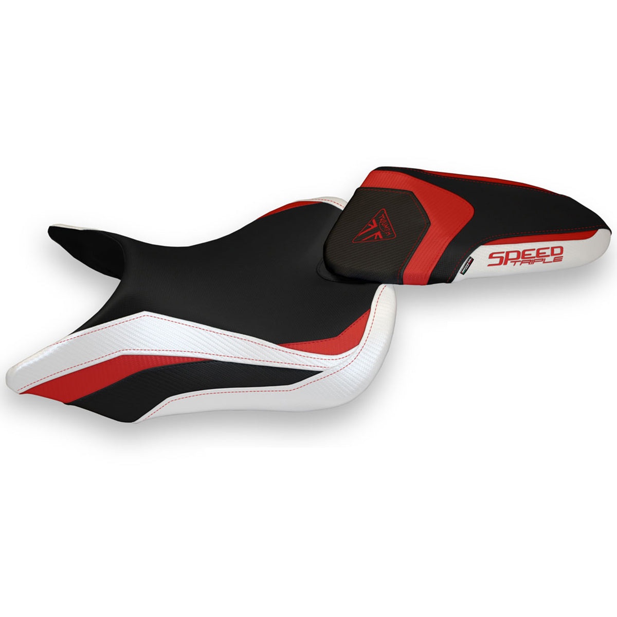 Triumph Speed Triple 2016-2021 Seat Cover Tappezzeria Italia in Red White