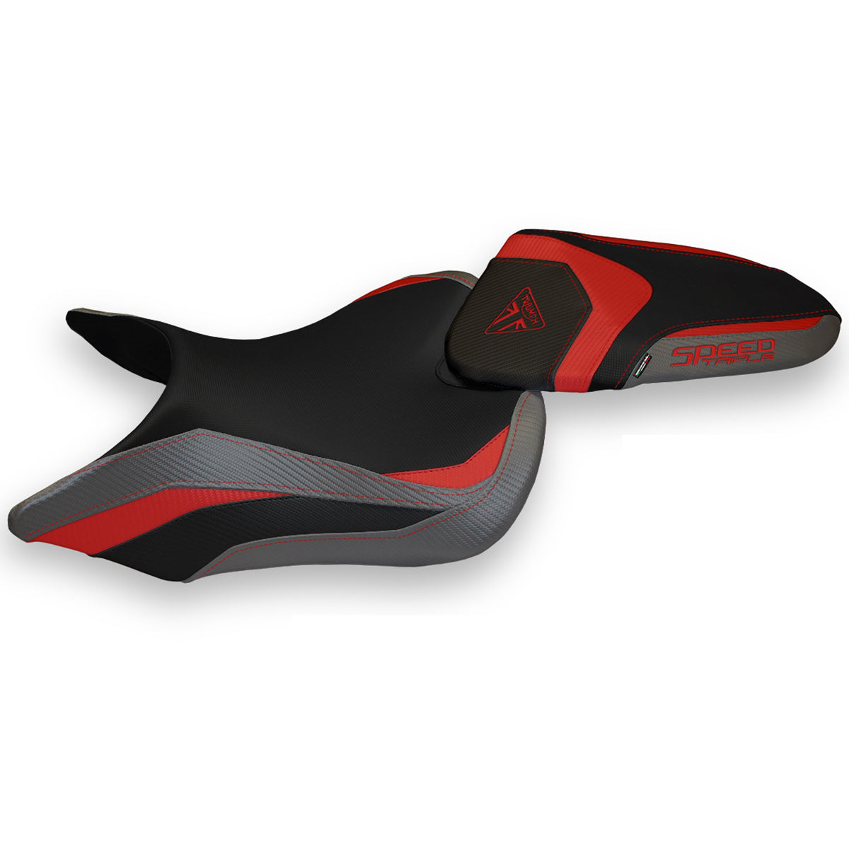 Triumph Speed Triple 2016-2021 Seat Cover Tappezzeria Italia in Red Grey