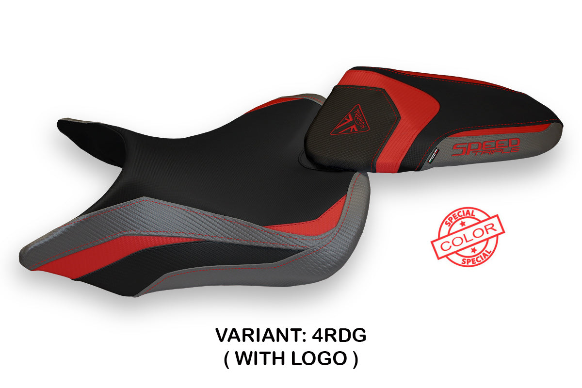 Triumph Speed Triple 2016-2021 Seat Cover Tappezzeria Italia in Red Grey