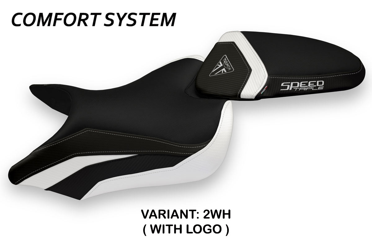 Triumph Speed Triple 2016-2021 Seat Cover Tappezzeria Italia Comfort in White
