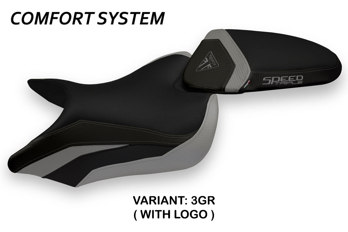 Triumph Speed Triple 2016-2021 Seat Cover Tappezzeria Italia Comfort in Grey