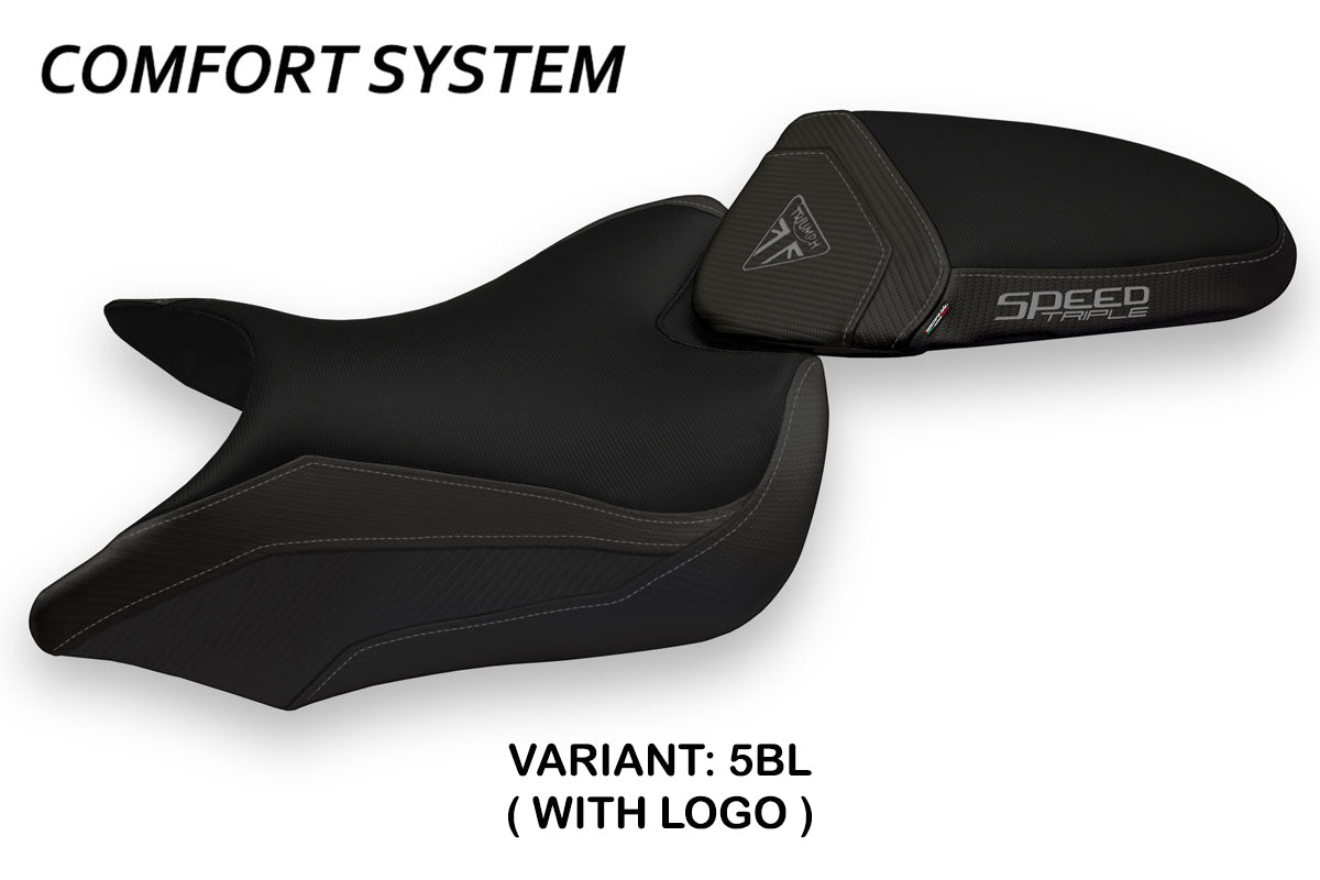 Triumph Speed Triple 2016-2021 Seat Cover Tappezzeria Italia Comfort in Black