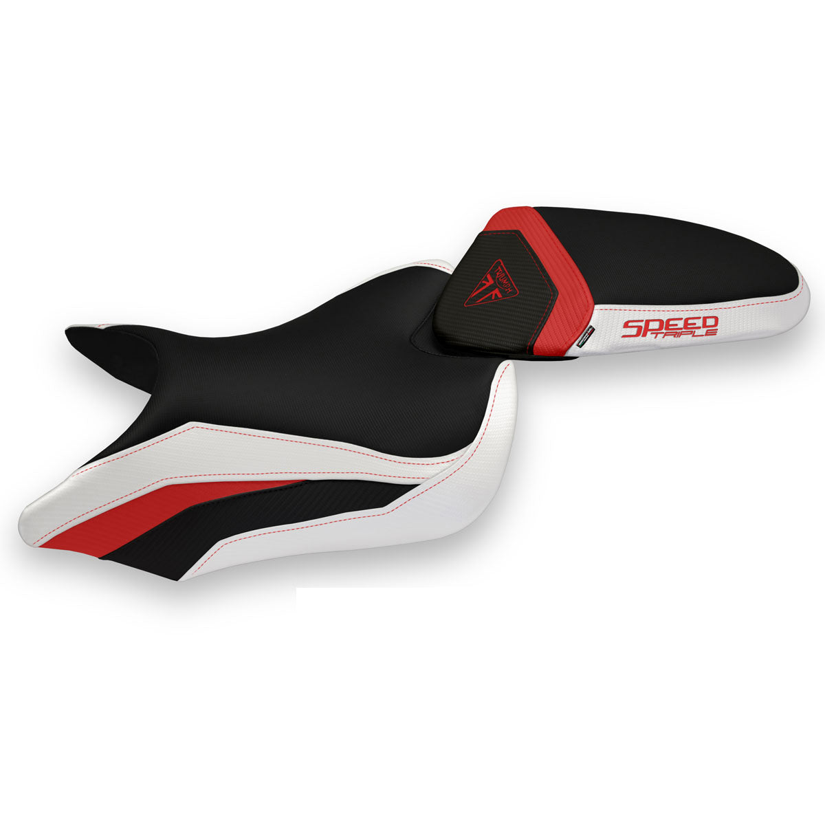Triumph Speed Triple 2016-2021 Seat Cover Tappezzeria Italia Comfort in Red and White