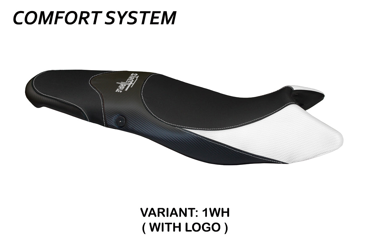 Triumph Street Triple 675 2007-2012 Seat Cover Tappezzeria Italia Comfort in White