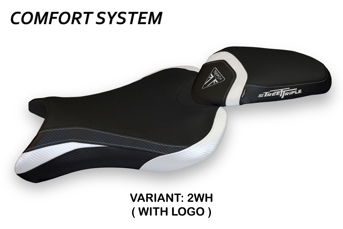 Triumph Street Triple 765 2017-2022 Seat Cover Tappezzeria Italia Comfort in White