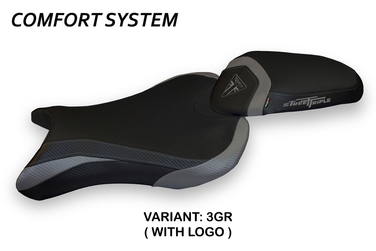 Triumph Street Triple 765 2017-2022 Seat Cover Tappezzeria Italia Comfort in Grey