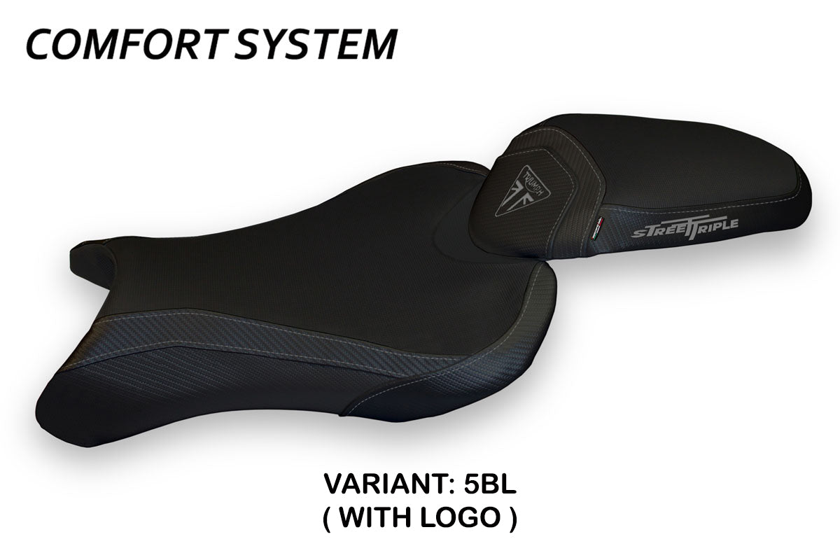 Triumph Street Triple 765 2017-2022 Seat Cover Tappezzeria Italia Comfort in Black