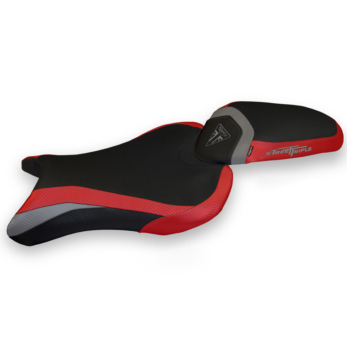 Triumph Street Triple 765 2017-2022 Seat Cover Tappezzeria Italia Comfort in Grey and Red