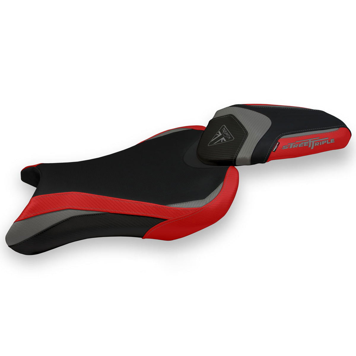 Triumph Street Triple 765 2017-2022 Seat Cover Tappezzeria Italia in Grey Red and Black