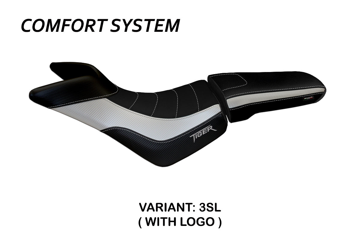 Triumph Tiger 800 800XC 2010-2020 Seat Cover Tappezzeria Italia Comfort in Silver