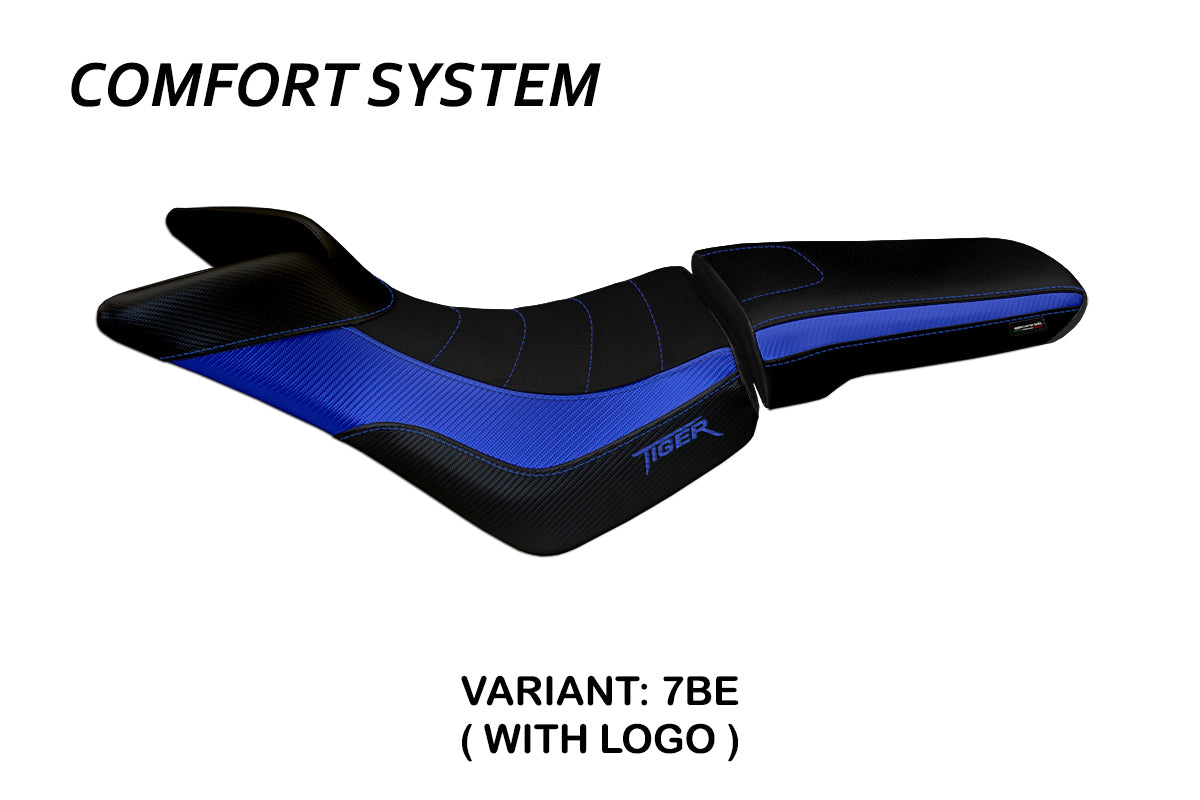 Triumph Tiger 800 800XC 2010-2020 Seat Cover Tappezzeria Italia Comfort in Blue