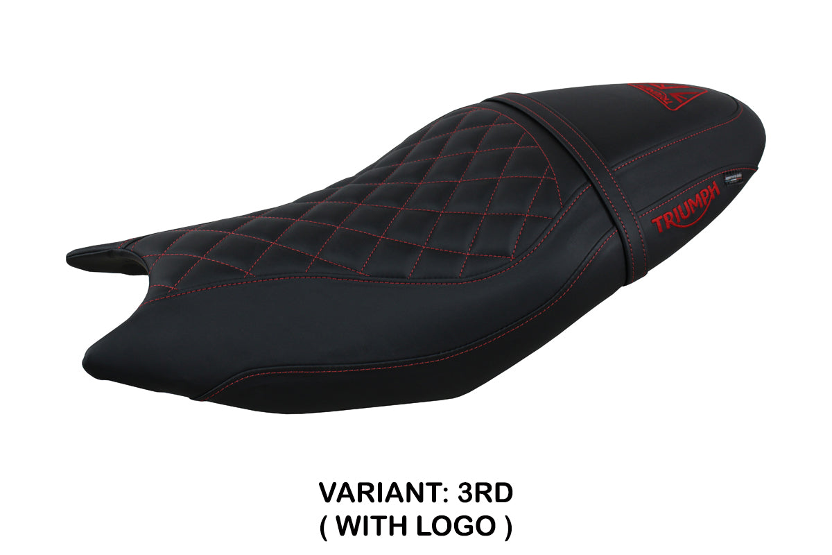 Triumph Trident 660 2021-2025 Seat Cover Tappezzeria Italia in Black Red Diamond