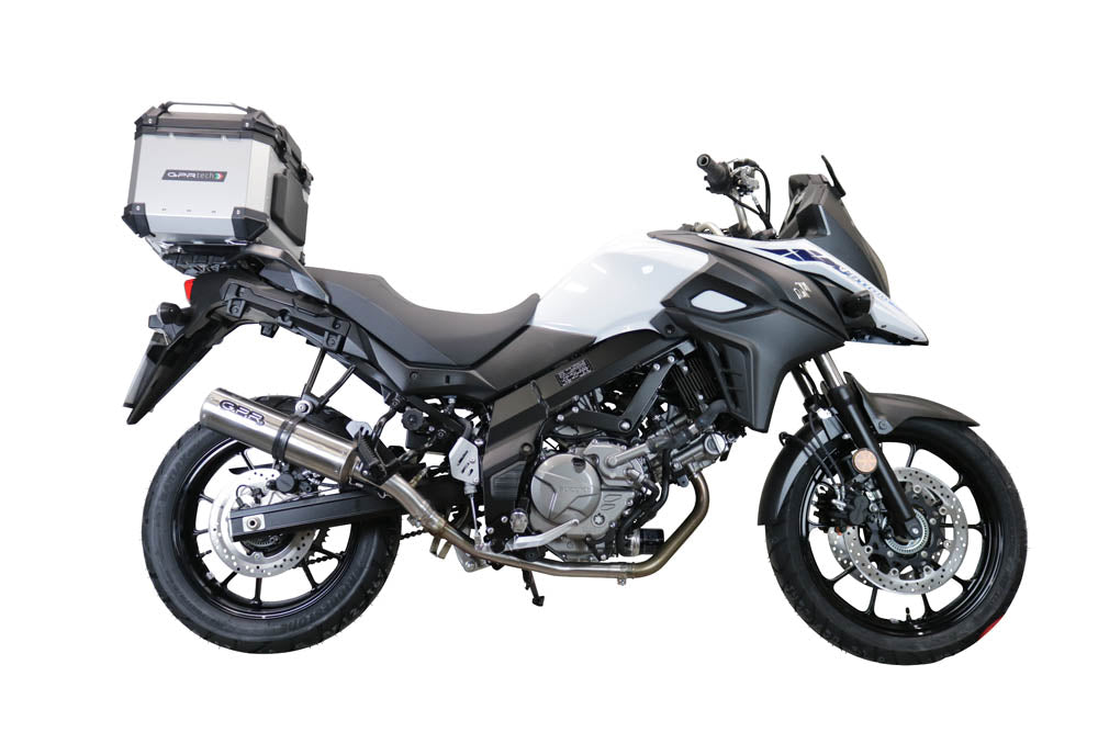 Suzuki V-STROM 650 2017-2020 GPR Tech 35L Aluminum Top Case, Silver with Mounting Plate
