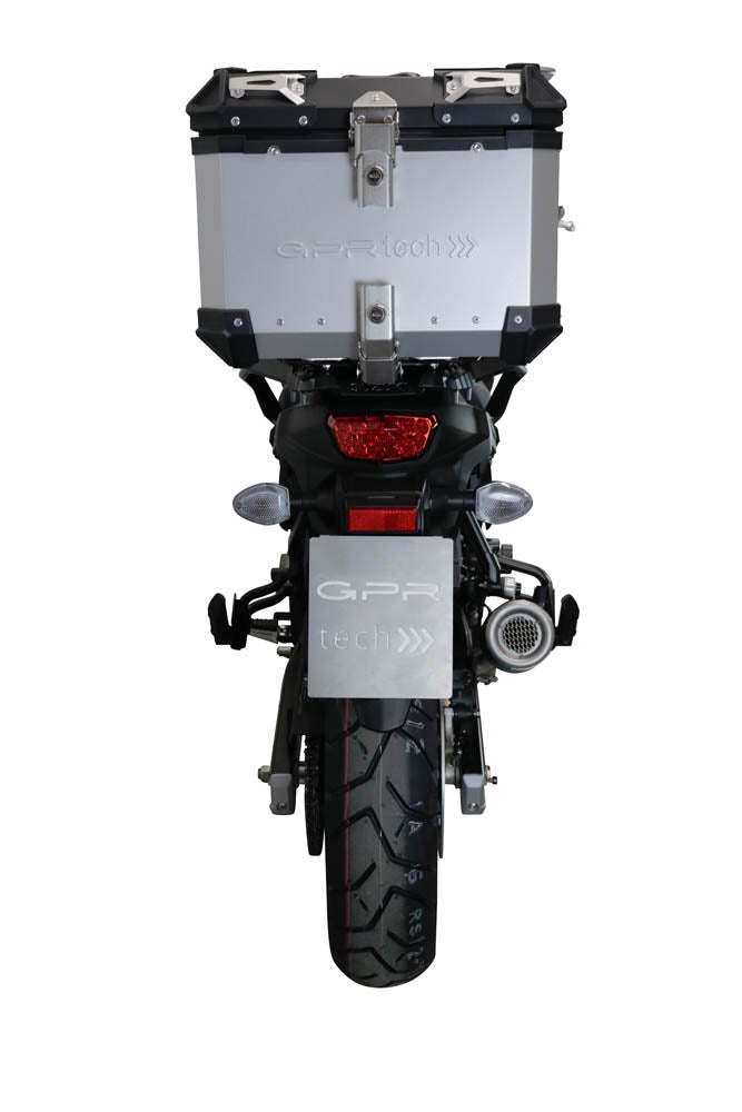 Suzuki V-STROM 650 2012-2016 GPR Tech 35L Aluminum Top Case, Silver with Mounting Plate