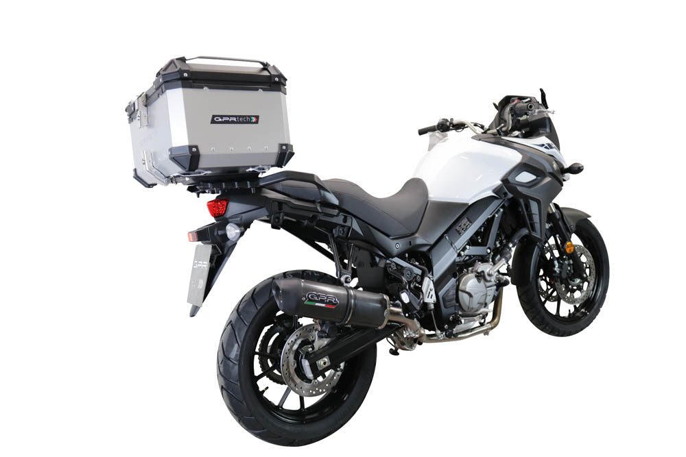 Suzuki V-STROM 650 2017-2020 GPR Tech 55L Aluminum Top Case, Silver with Mounting Plate