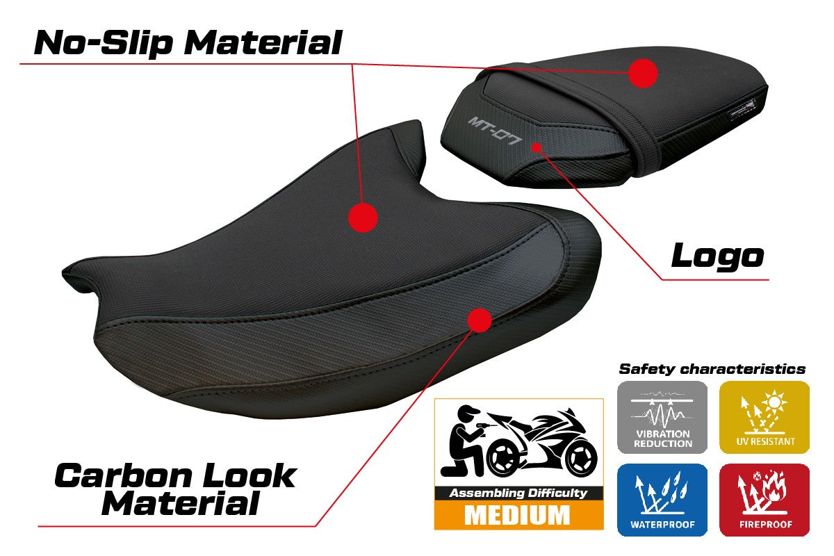 Yamaha MT-07 FZ07 2025 Seat Cover Tappezzeria Black