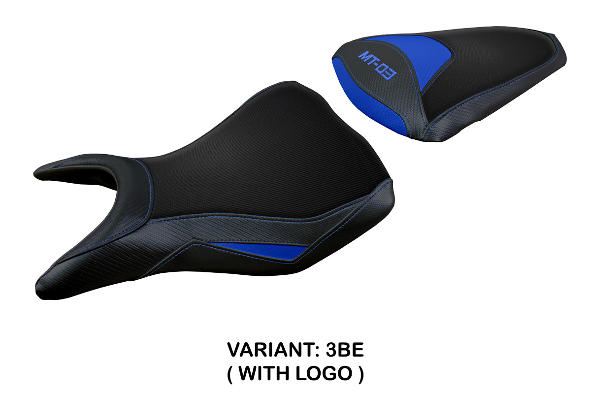 Yamaha MT-03 FZ03 2020-2024 Seat Cover Tappezzeria Italia in Blue and Black