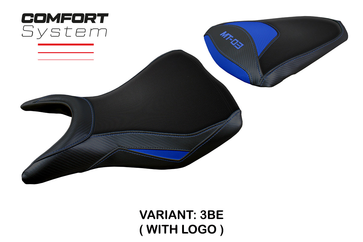 Yamaha MT-03 FZ03 2020-2024 Seat Cover Tappezzeria Italia Comfort in Blue and Black