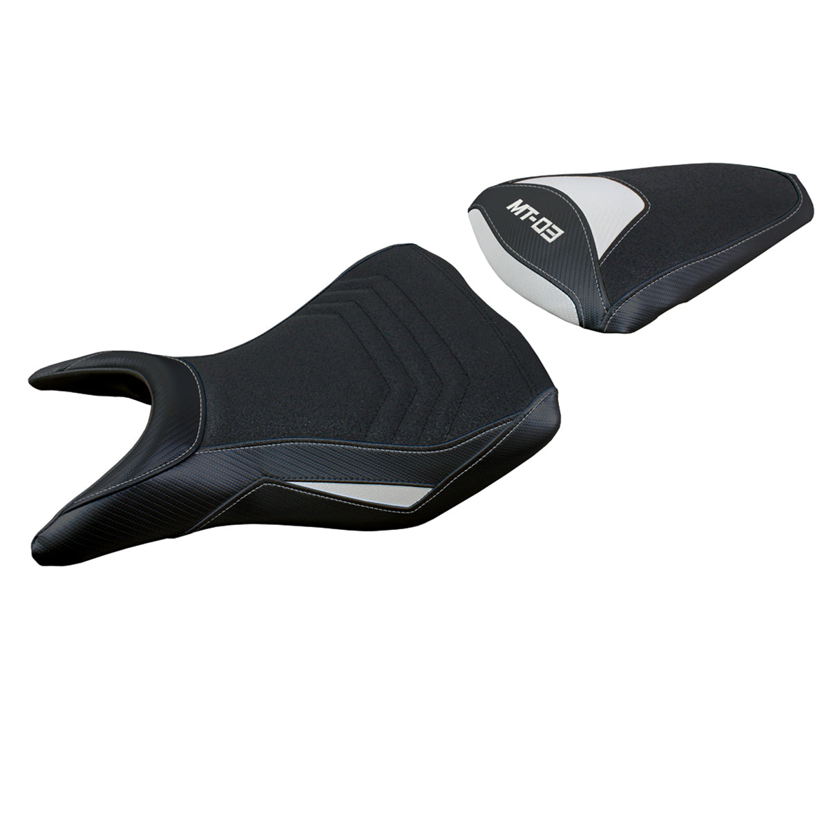 Yamaha MT-03 FZ03 2020-2024 Seat Cover Tappezzeria Italia Ultragrip in White and Black