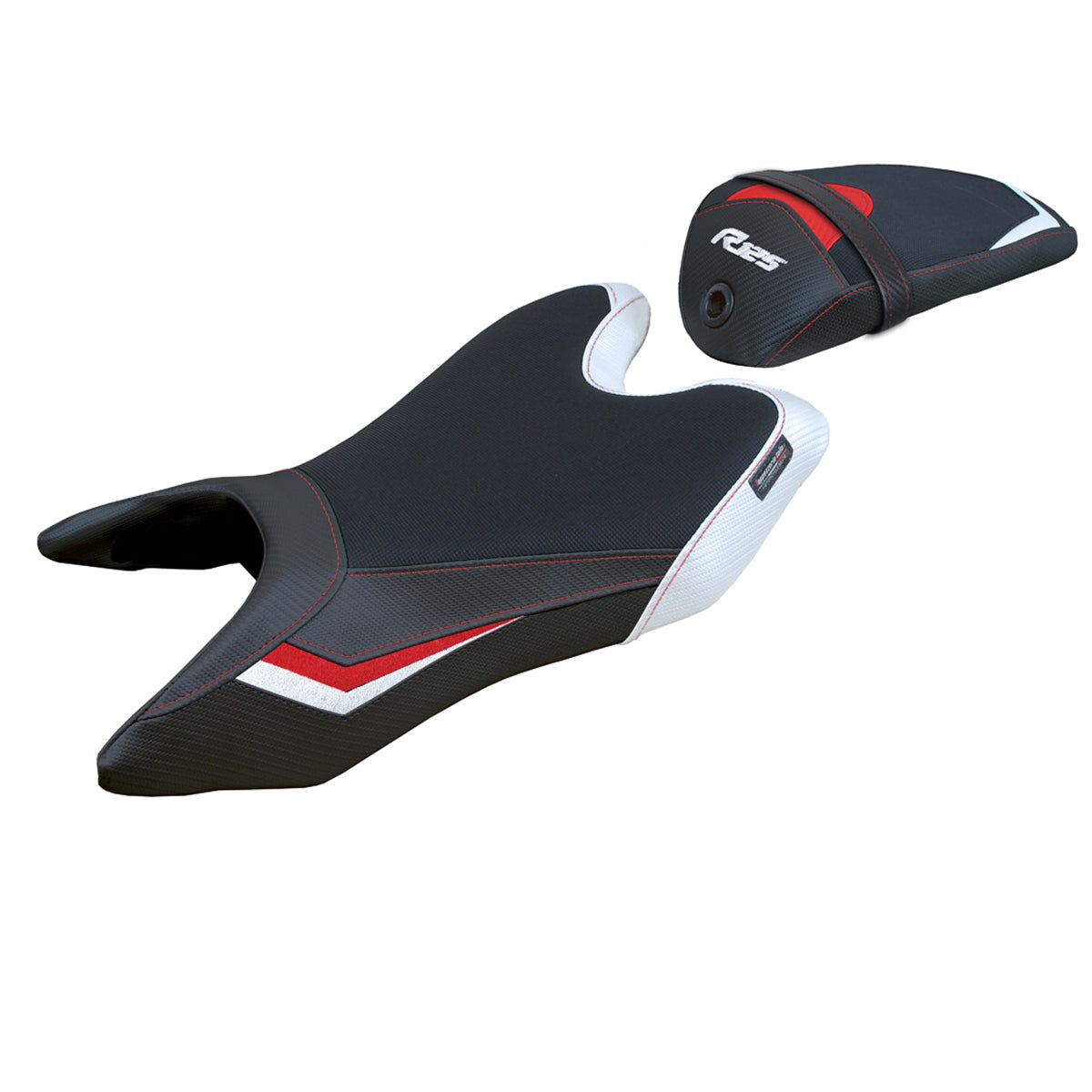 Yamaha YZF R125 2019-2023 Seat Cover Tappezzeria Italia in White and Red