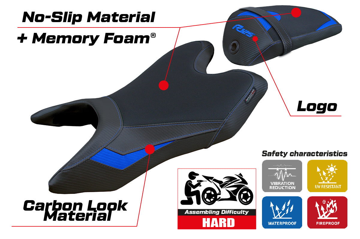 Yamaha YZF R125 2019-2023 Seat Cover Tappezzeria Italia Comfort in Blue
