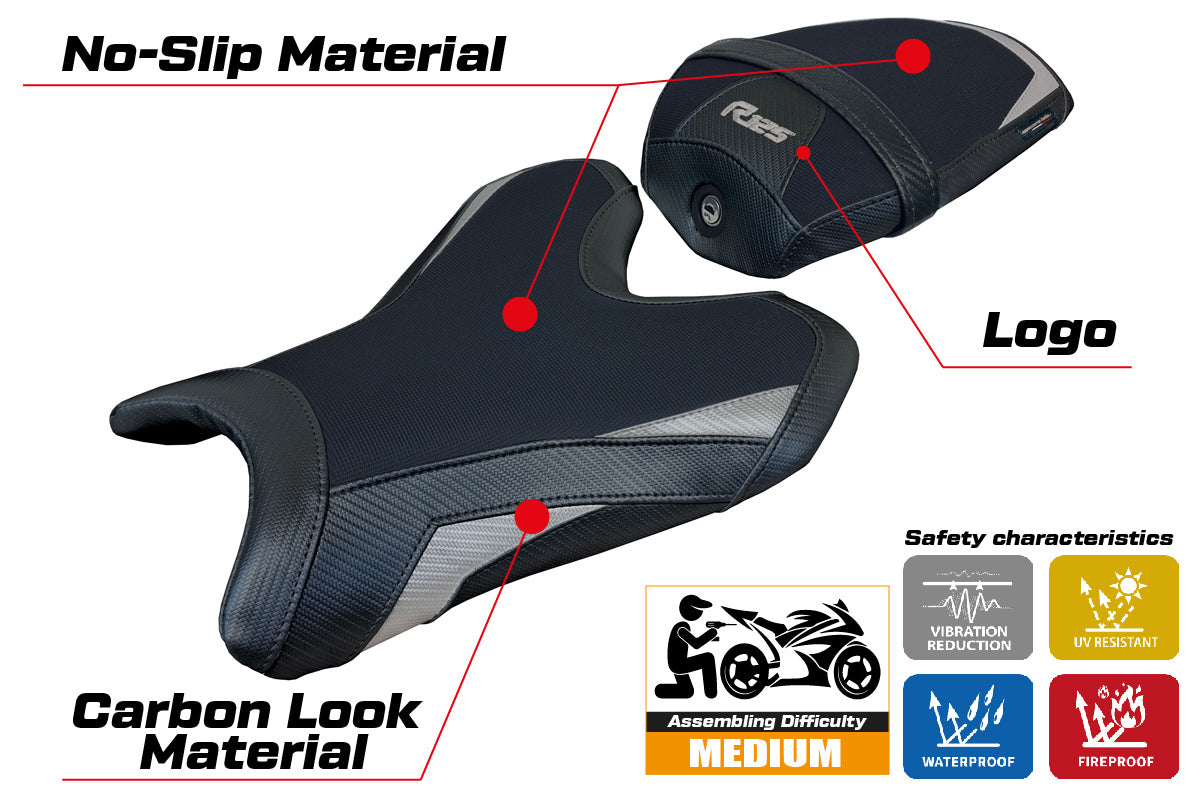 Yamaha R125 2024 Seat Cover Tappezzeria Grey Black