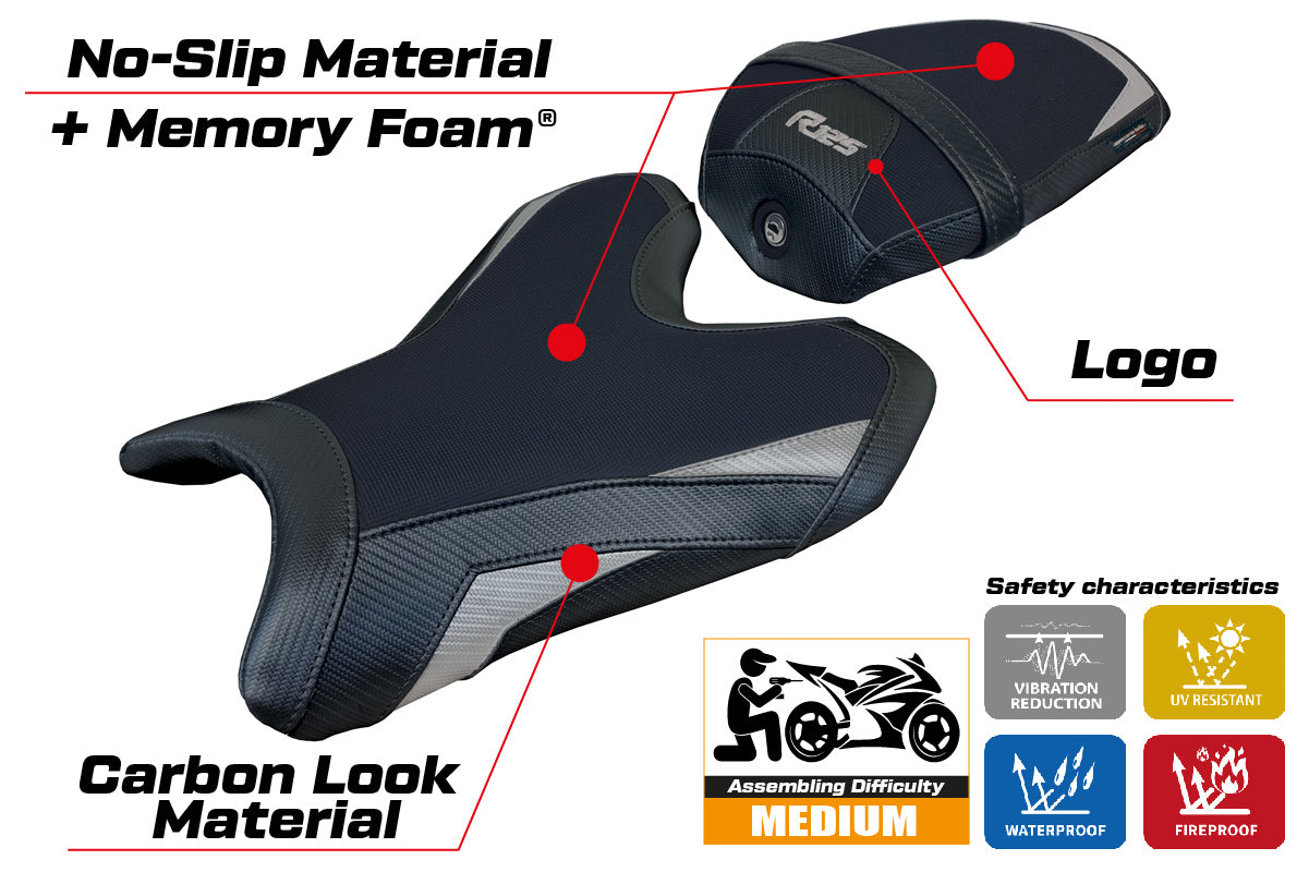 Yamaha R125 2024 Seat Cover Tappezzeria Comfort Grey Black