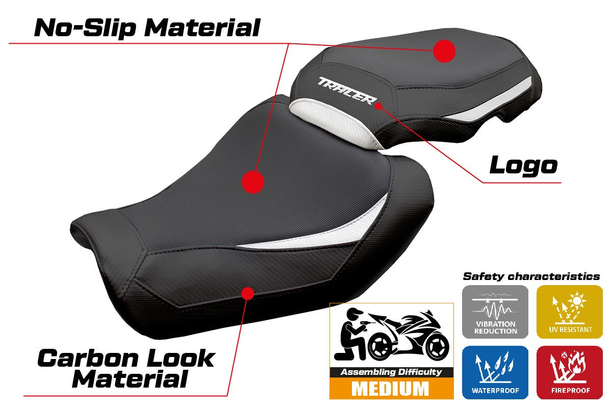 Yamaha Tracer 9 / 9 GT 2025 Seat Cover Tappezzeria White Black