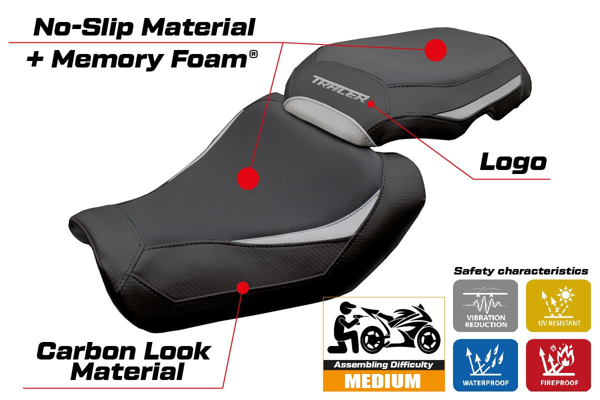 Yamaha Tracer 9 / 9 GT 2025 Seat Cover Tappezzeria Comfort Silver Black