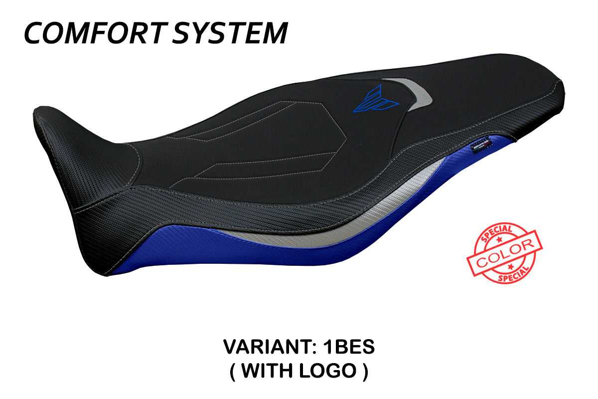 Yamaha MT-09 FZ09 2021-2023 Seat Cover Tappezzeria Italia Comfort in Blue, Silver and Black