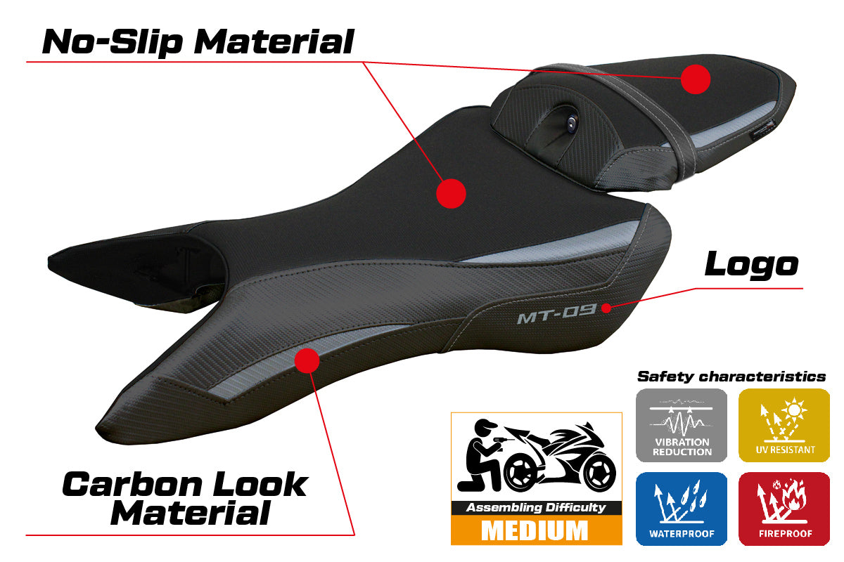 Yamaha MT-09 2024 Seat Cover Tappezzeria Grey Black